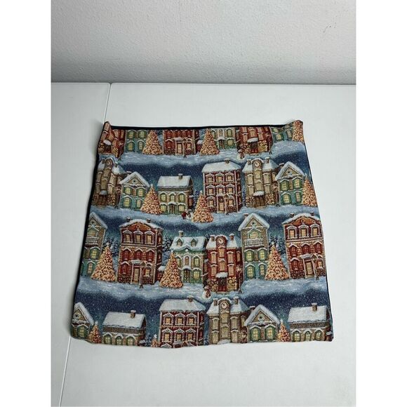 Caldeira Crosstitch Christmas Stitched Pillow Sham 19”X19” Made in England - Picture 1 of 8